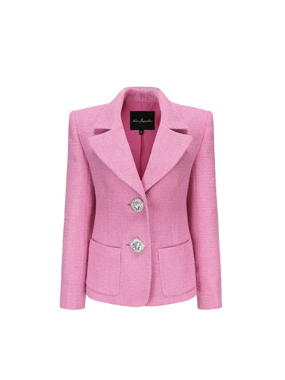 Nana Jacqueline Maya Lapel Suit Jacket: Pink Suit Jacket for Brunch Pink