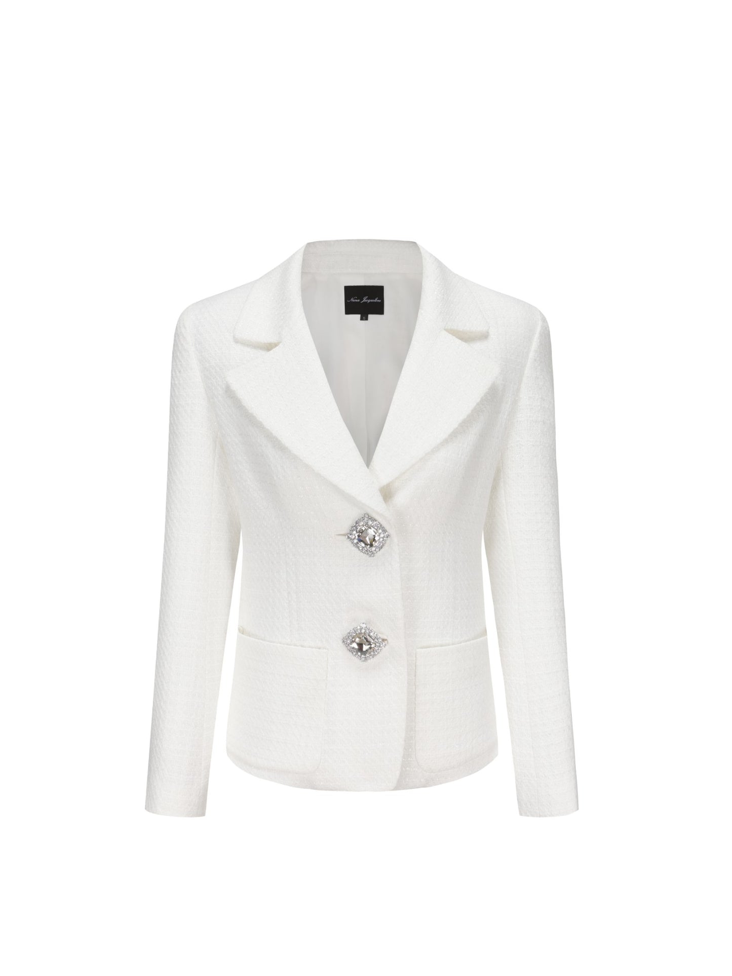 Nana Jacqueline Maya Lapel Suit Jacket: White Suit Jacket for Engagement Party White