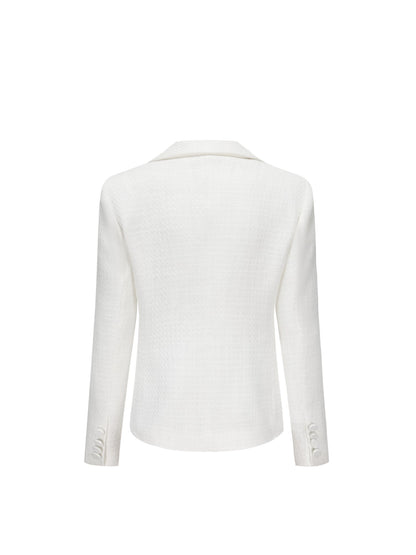 Nana Jacqueline Maya Lapel Suit Jacket: White Suit Jacket for Engagement Party White