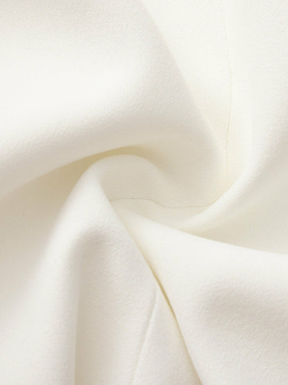 Nana Jacqueline Yvette Satin Lapel Tailored White Structured Blazer White