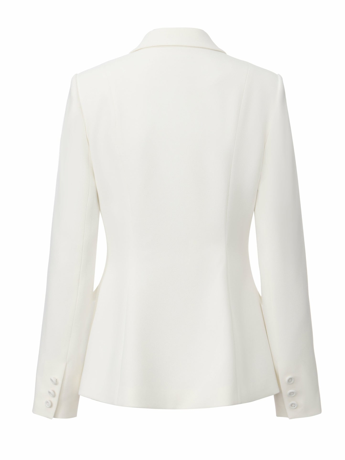 Nana Jacqueline Yvette Satin Lapel Tailored White Structured Blazer White