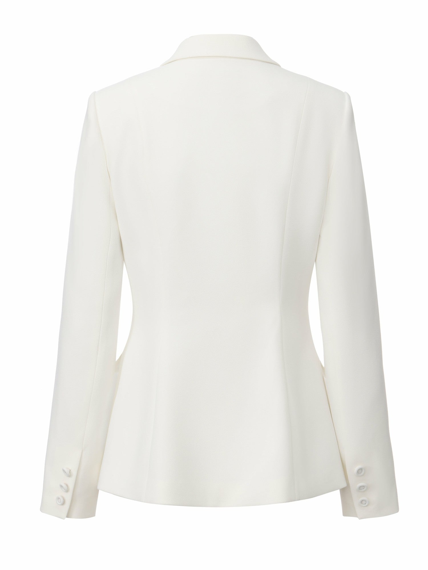 Nana Jacqueline Yvette Satin Lapel Tailored White Structured Blazer White