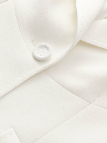 Nana Jacqueline Yvette Satin Lapel Tailored White Structured Blazer White