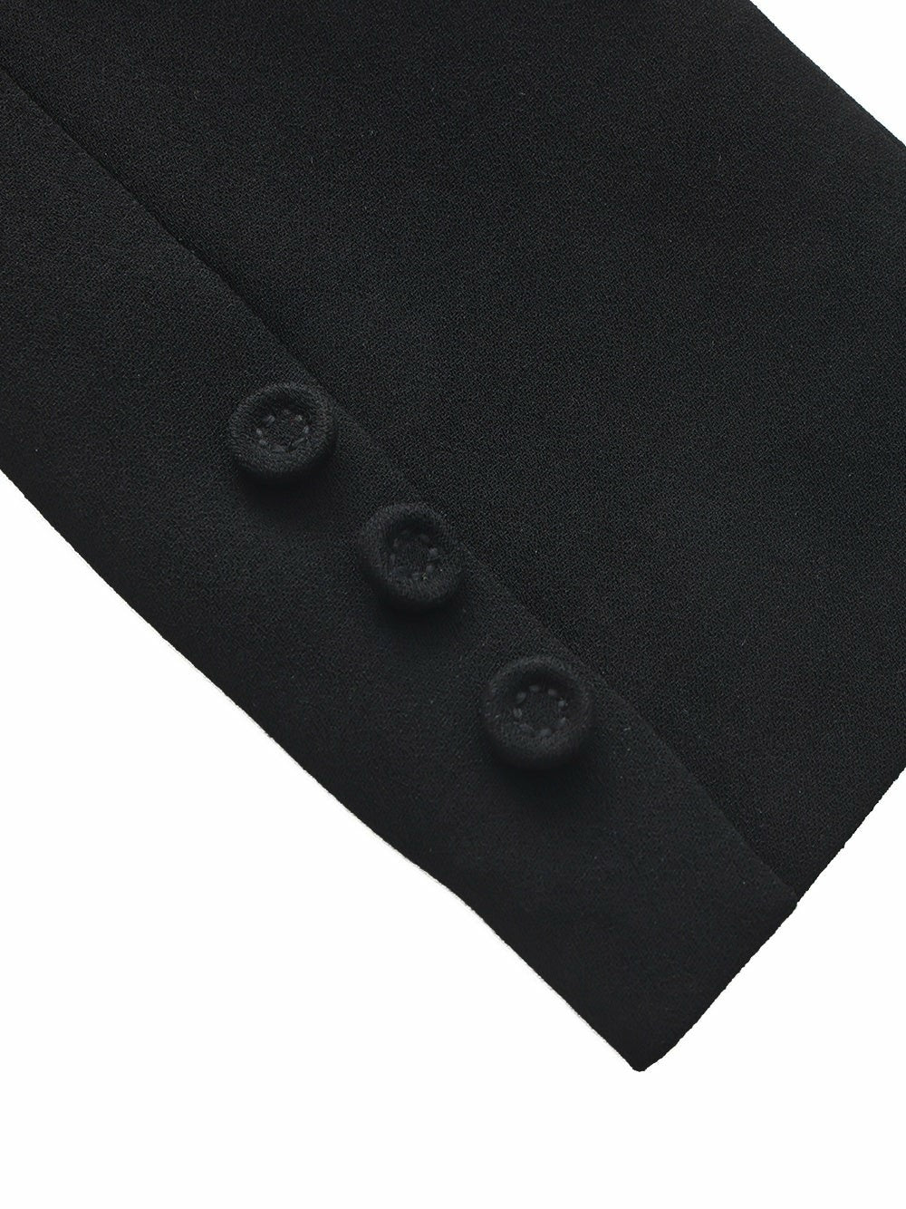 Nana Jacqueline Yvette Satin Lapel Tailored Black Structured Blazer Black