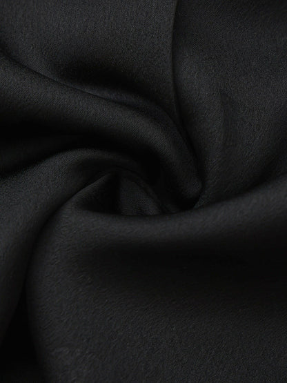 Nana Jacqueline Yvette Satin Lapel Tailored Black Structured Blazer Black