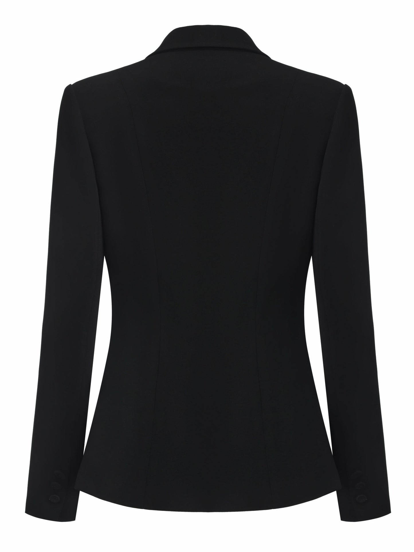 Nana Jacqueline Yvette Satin Lapel Tailored Black Structured Blazer Black
