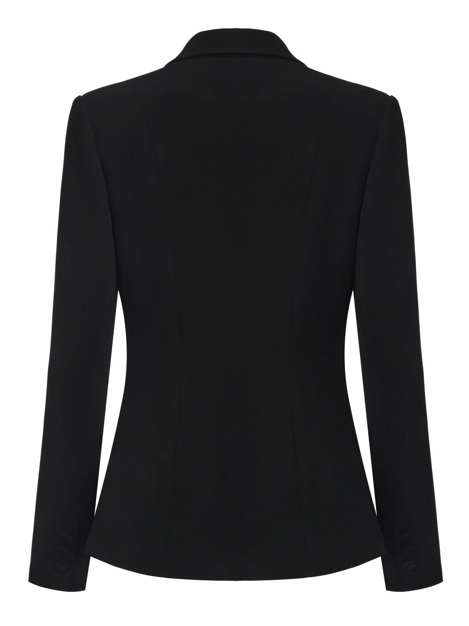 Nana Jacqueline Yvette Satin Lapel Tailored Black Structured Blazer Black