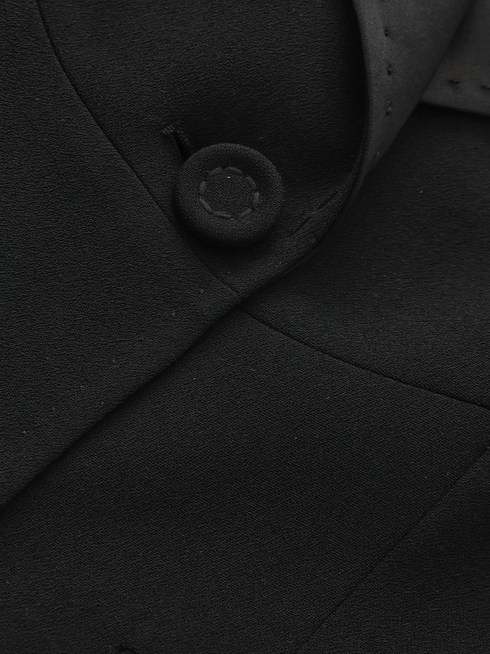 Nana Jacqueline Yvette Satin Lapel Tailored Black Structured Blazer Black