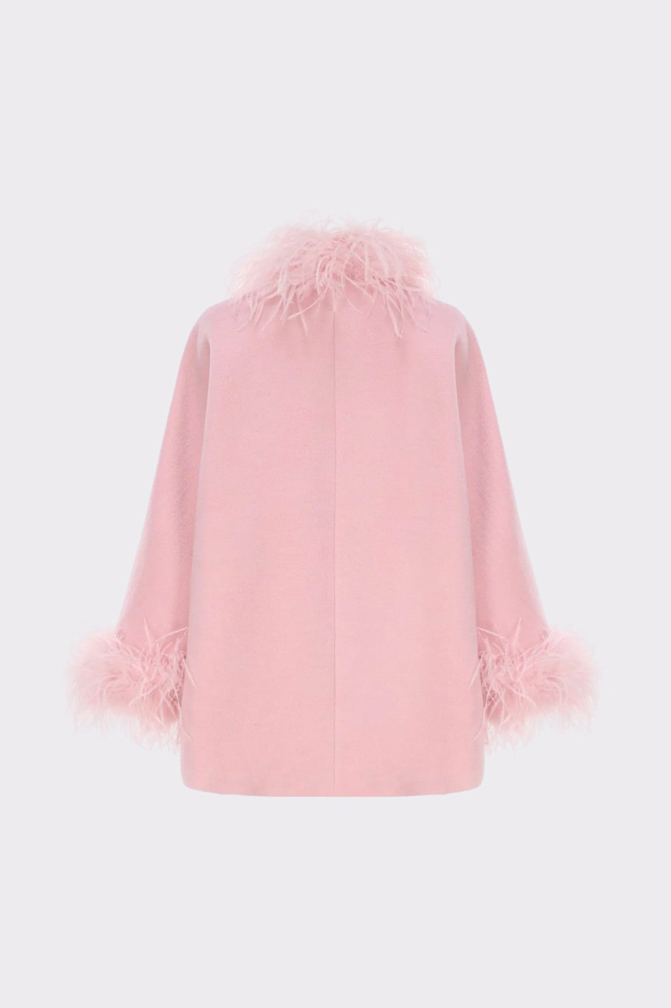 Nana Jacqueline Angelica Feather Coat: Pink Coat for Holiday Party Pink