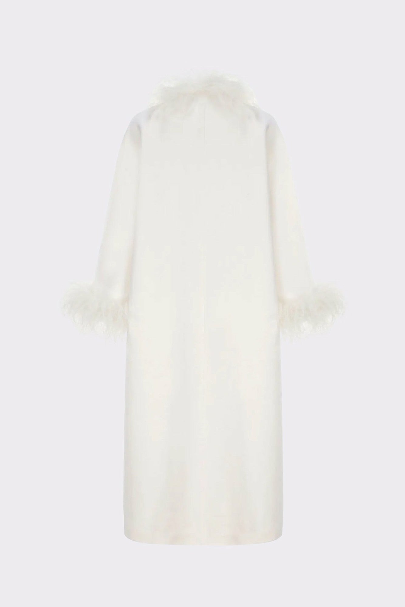 Nana Jacqueline Nina Feather Coat: White Coat for Winter Wedding Guest White