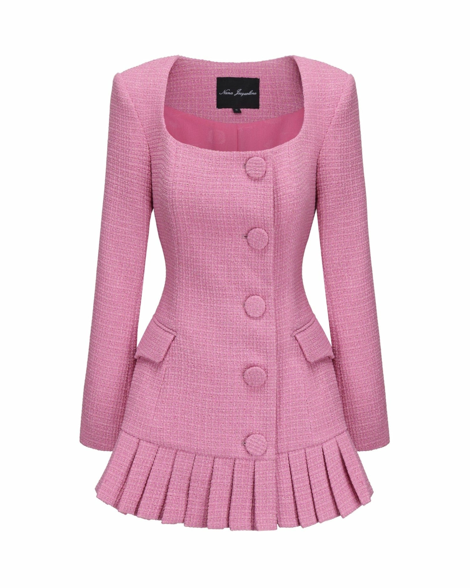 Nana Jacqueline Lucille Tweed Jacket: Pink Jacket for Brunch Pink