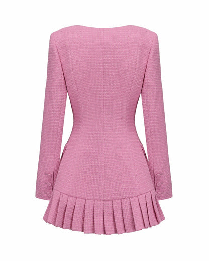 Nana Jacqueline Lucille Tweed Jacket: Pink Jacket for Brunch Pink