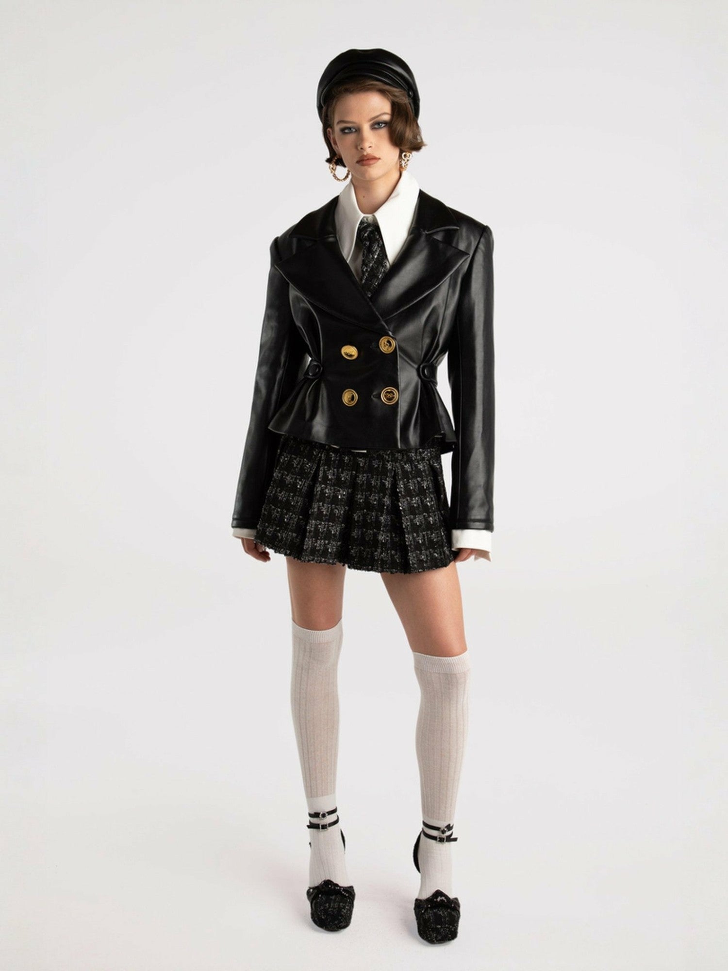 Nana Jacqueline Lucy Leather Jacket: Black Leather Jacket for Date Night Black