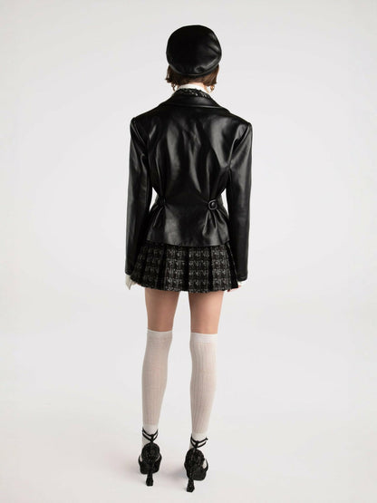 Nana Jacqueline Lucy Leather Jacket: Black Leather Jacket for Date Night Black