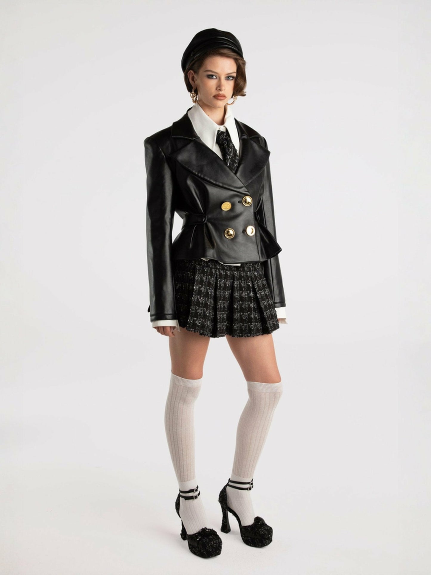 Nana Jacqueline Lucy Leather Jacket: Black Leather Jacket for Date Night Black