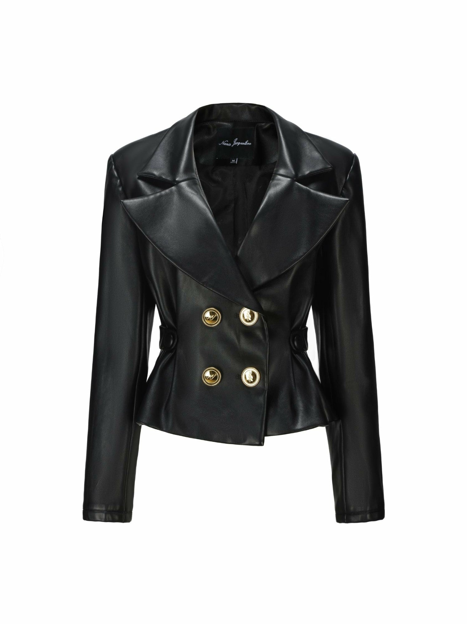 Nana Jacqueline Lucy Leather Jacket: Black Leather Jacket for Date Night Black