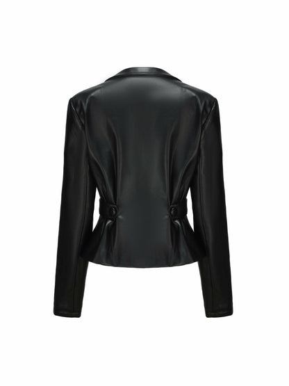 Nana Jacqueline Lucy Leather Jacket: Black Leather Jacket for Date Night Black