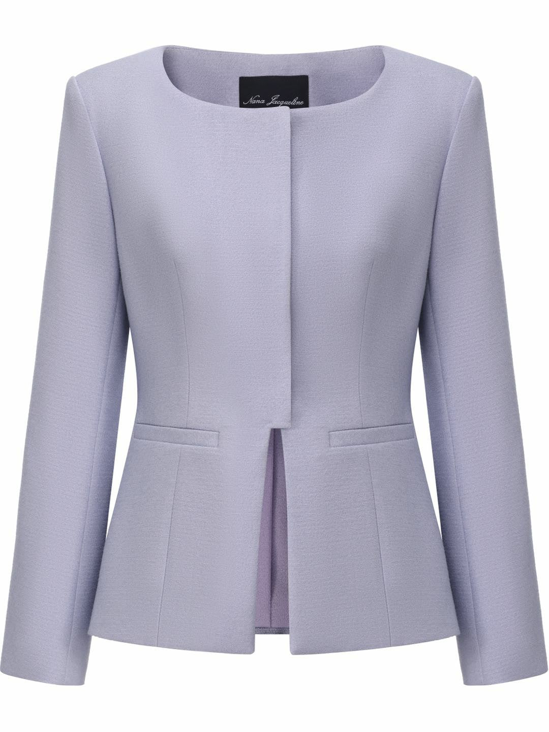 Nana Jacqueline Natalia Tailored Hidden-Placket Purple Blazer: Purple Blazer for Garden Party Purple