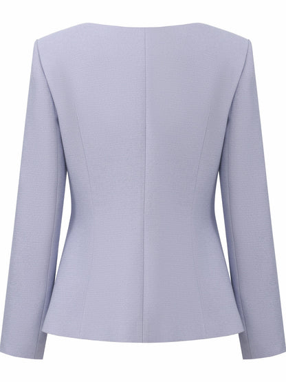 Nana Jacqueline Natalia Tailored Hidden-Placket Purple Blazer: Purple Blazer for Garden Party Purple