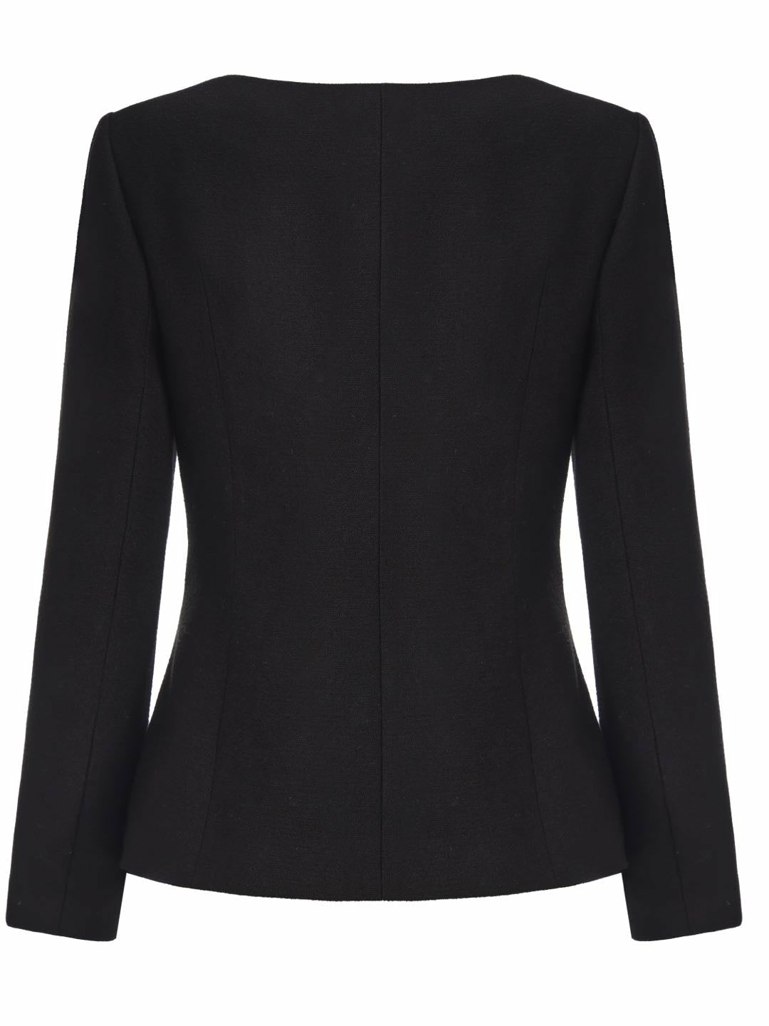 Nana Jacqueline Natalia Tailored Hidden-Placket Black Blazer: Black Blazer for Cocktail Party Black