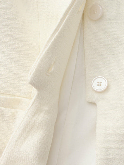 Nana Jacqueline Natalia Tailored Hidden-Placket White Structured Blazer White
