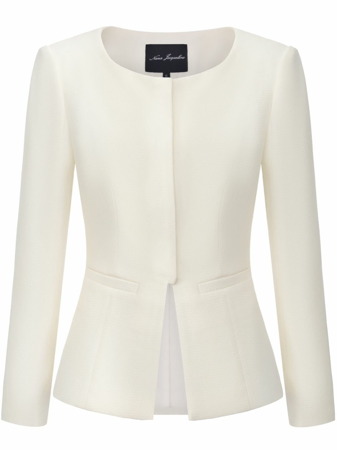 Nana Jacqueline Natalia Tailored Hidden-Placket White Structured Blazer White
