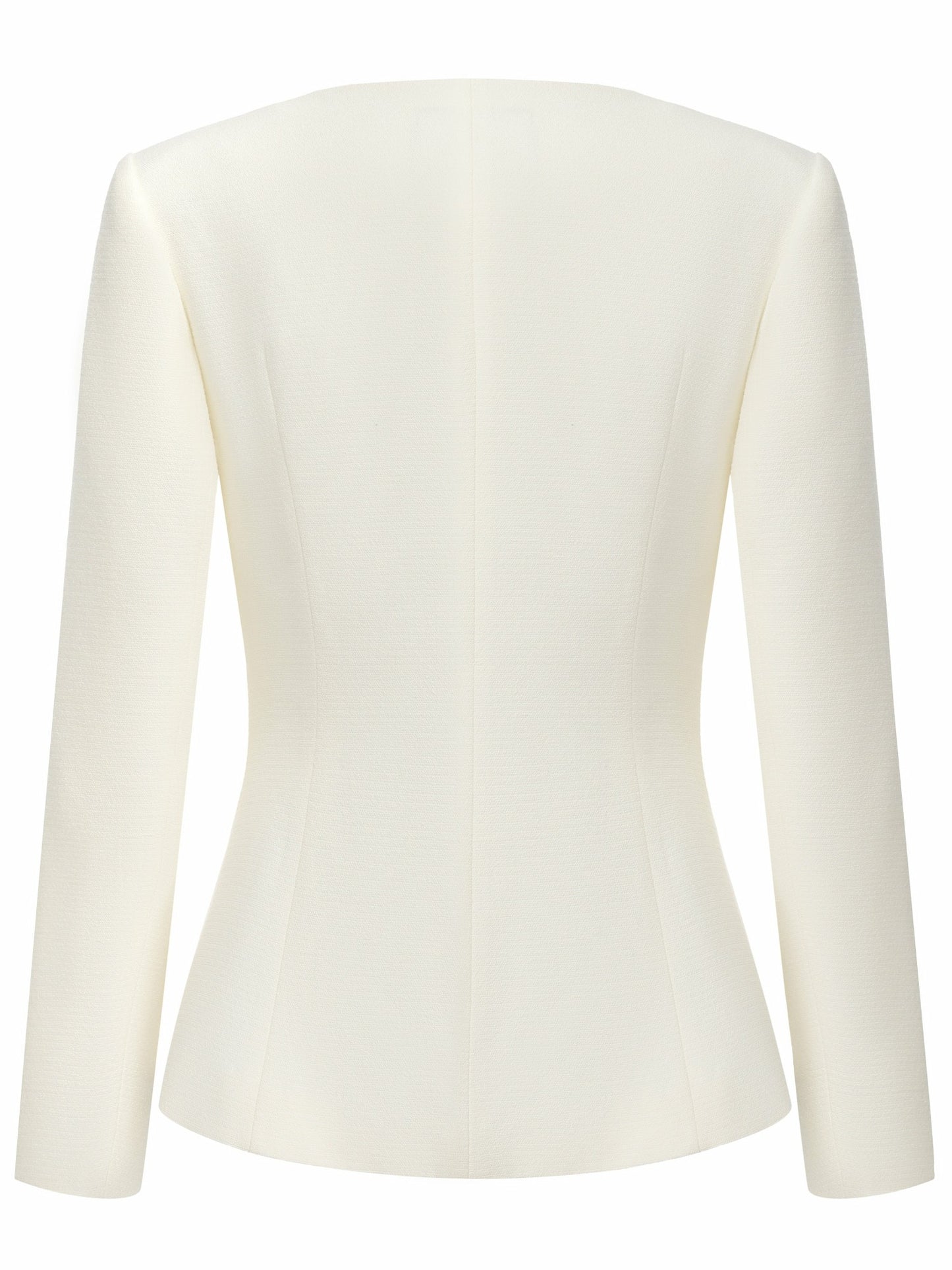 Nana Jacqueline Natalia Tailored Hidden-Placket White Structured Blazer White
