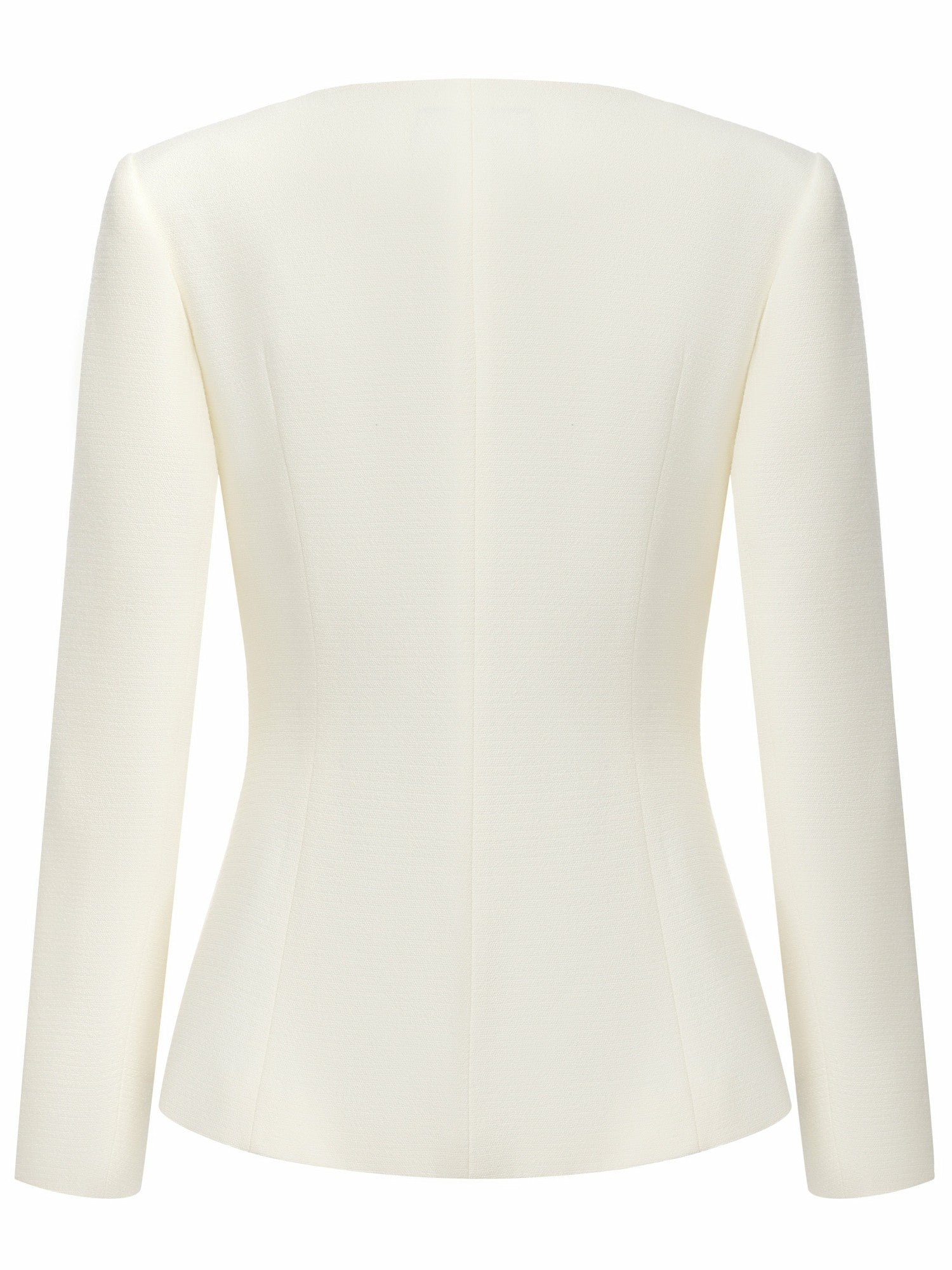 Nana Jacqueline Natalia Tailored Hidden-Placket White Structured Blazer White