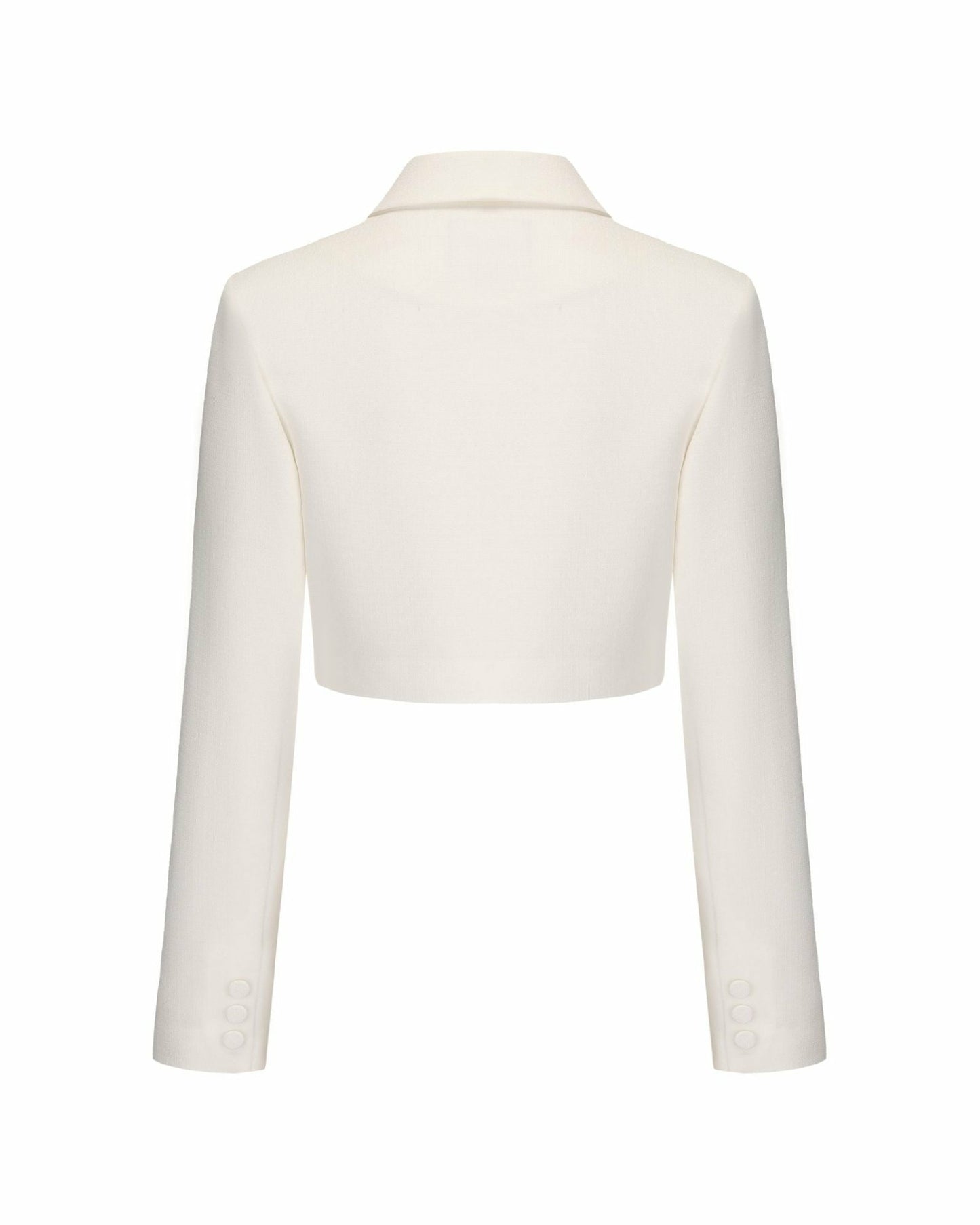 Nana Jacqueline Tatiana Crop Blazer: White Blazer for Bridal Shower White