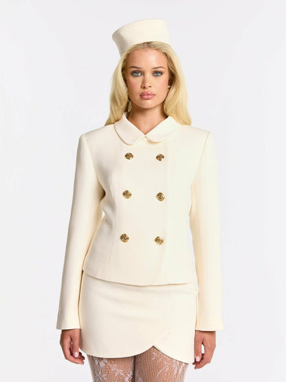 Nana Jacqueline Chloe Blazer: Beige Blazer for Brunch Beige