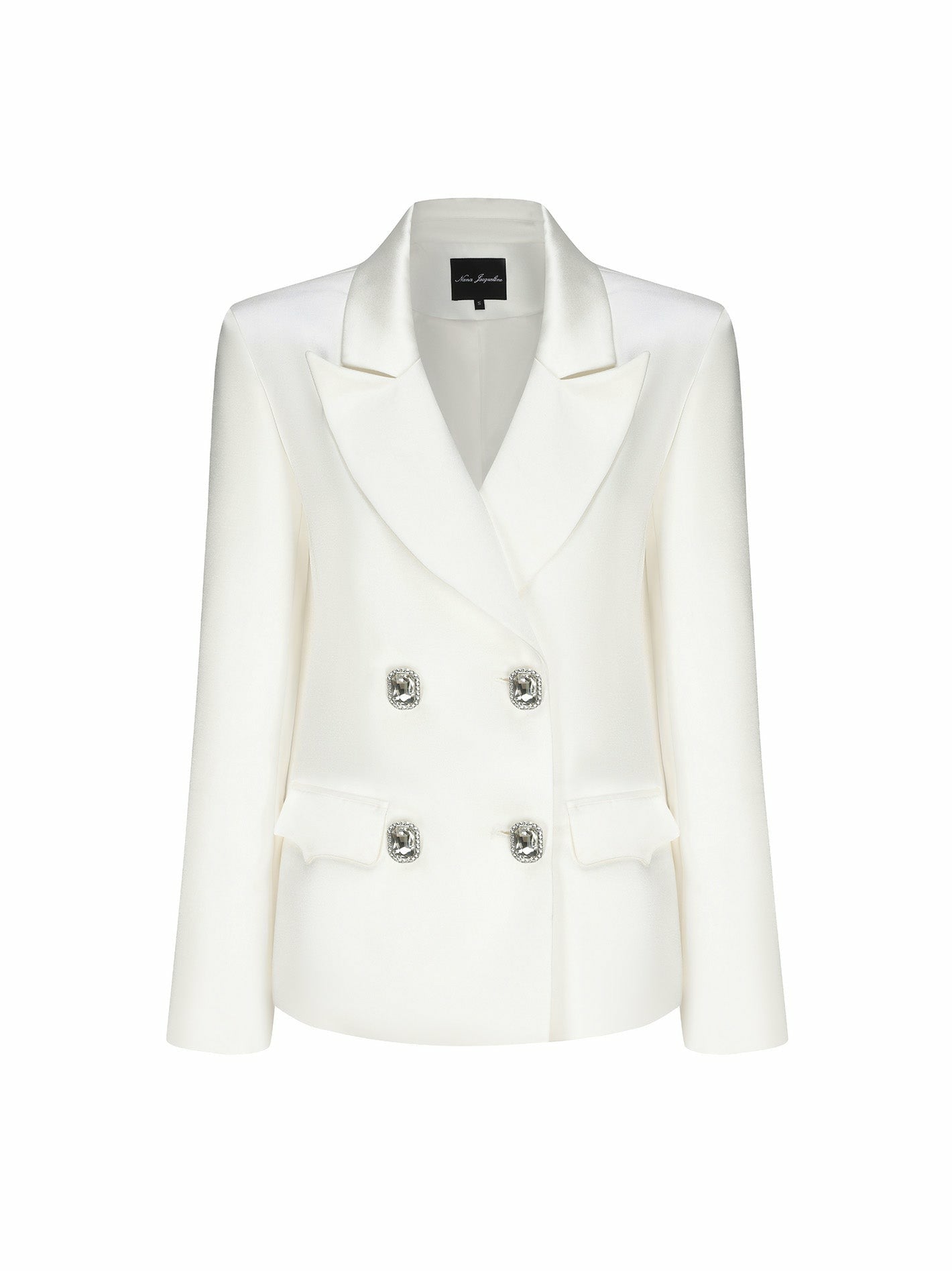 Nana Jacqueline Cassandra Blazer: White Blazer for Rehearsal Dinner White