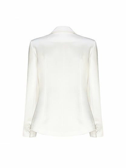 Nana Jacqueline Cassandra Blazer: White Blazer for Rehearsal Dinner White