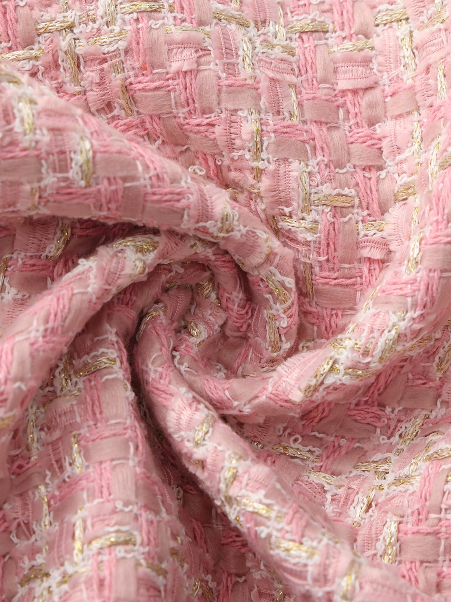 Nana Jacqueline Bianca Tweed Bow Pink Double-Breasted Coat: Pink Coat for Bridal Shower Pink