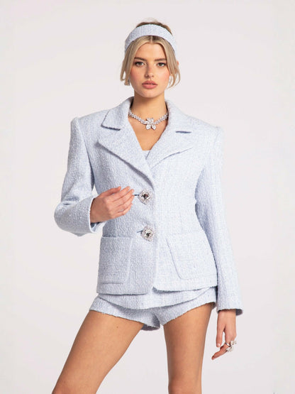 Nana Jacqueline Maya Lapel Suit Jacket: Blue Jacket for Birthday Celebration Blue