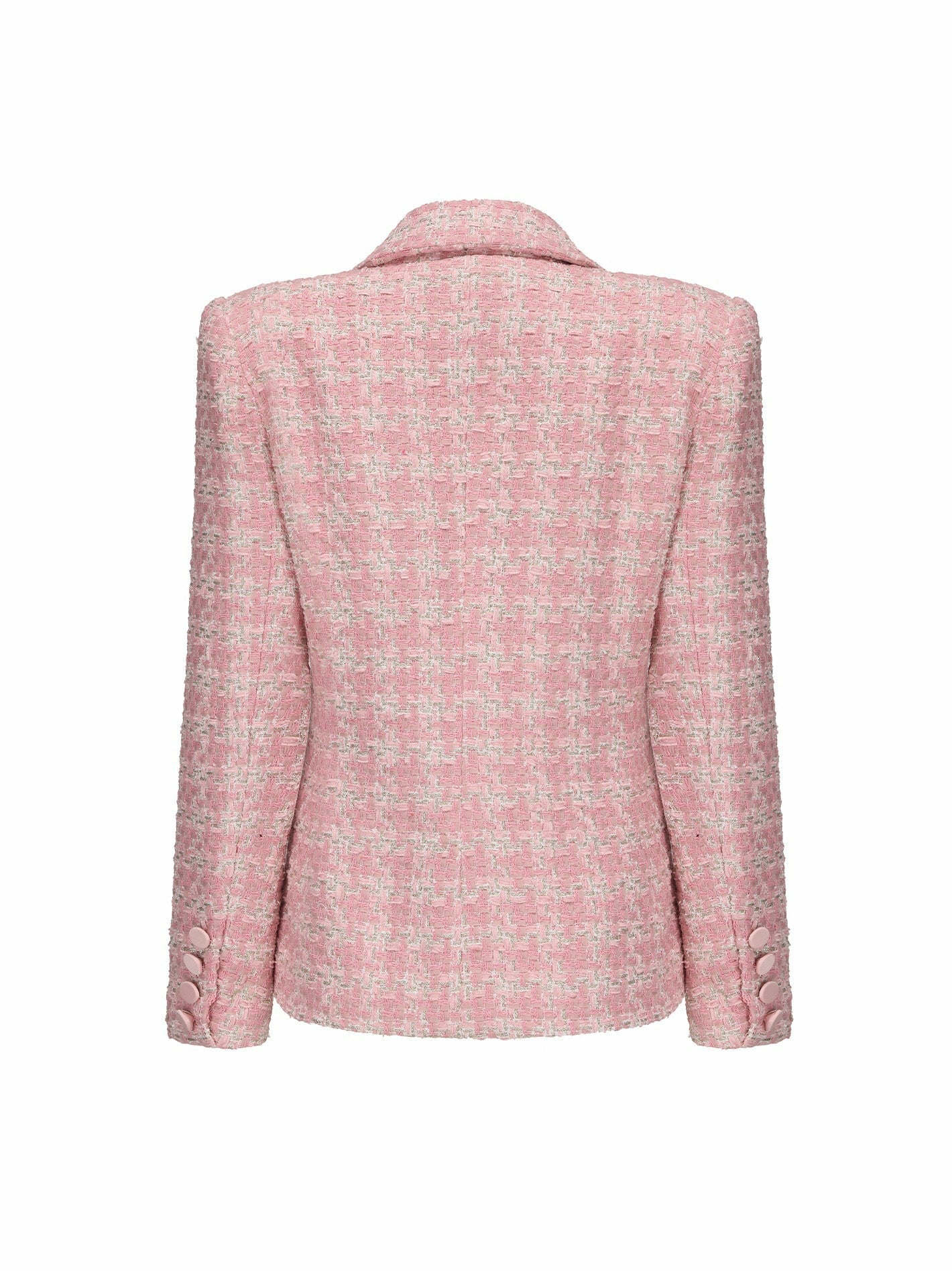 Nana Jacqueline Maya Lapel Suit Jacket: Pink Jacket for Garden Party Pink Checkered
