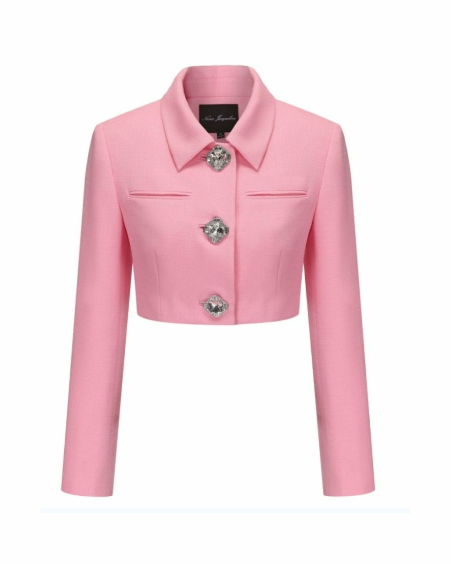 Nana Jacqueline Tatiana Crop Blazer: Pink Blazer for Birthday Celebration Pink