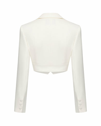 Nana Jacqueline Bridget Suit Jacket: White Blazer for Bridal Shower White
