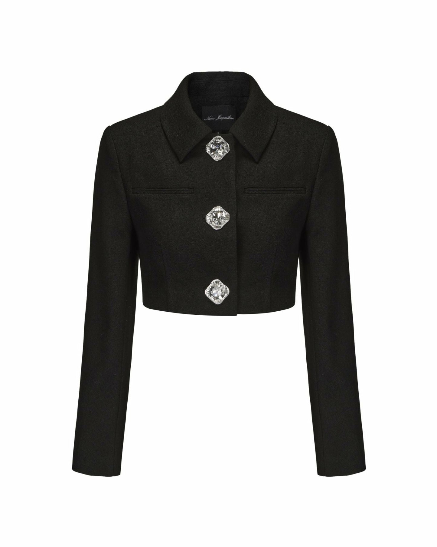 Nana Jacqueline Tatiana Crop Blazer: Black Blazer for Cocktail Party Black