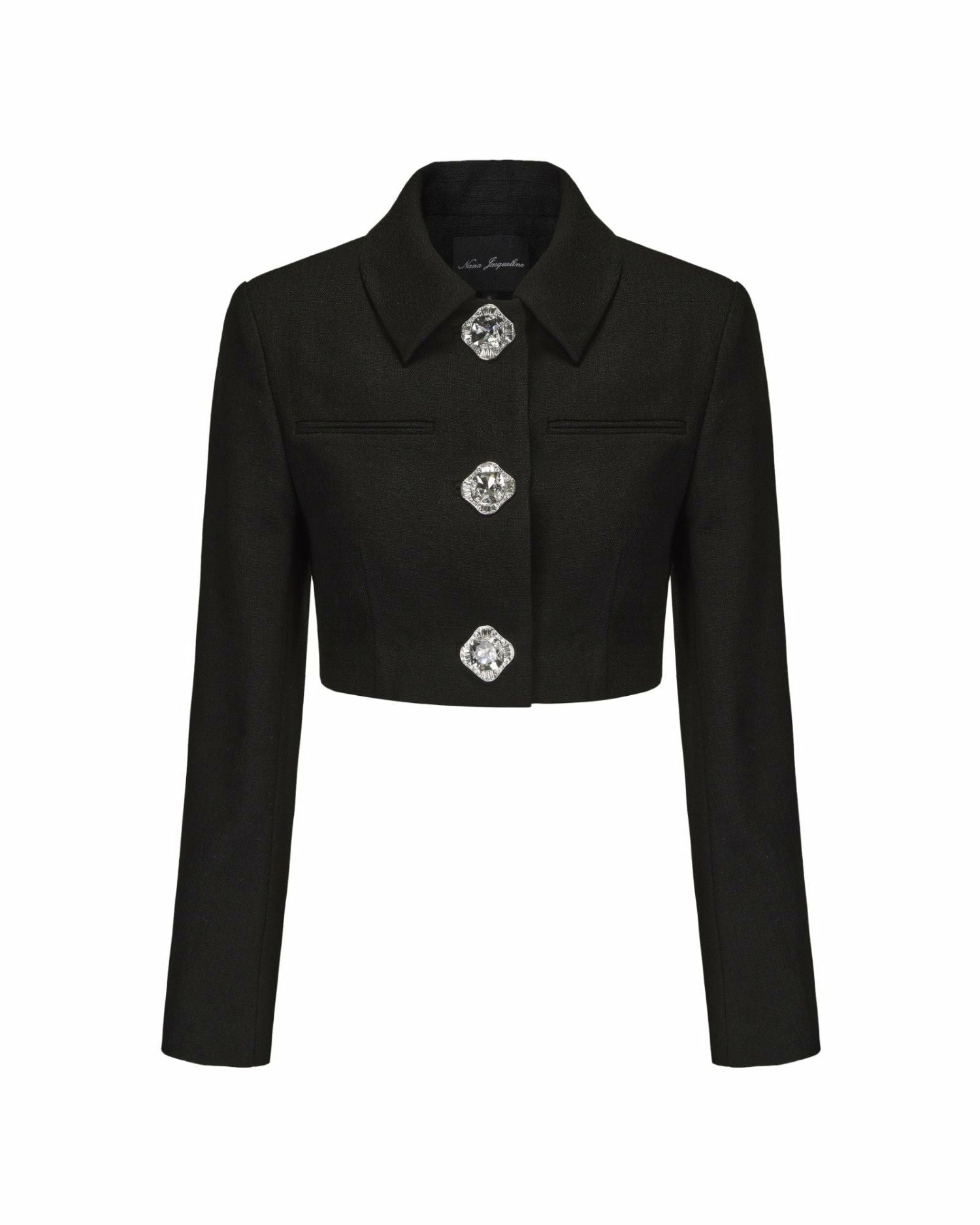 Nana Jacqueline Tatiana Crop Blazer: Black Blazer for Cocktail Party Black
