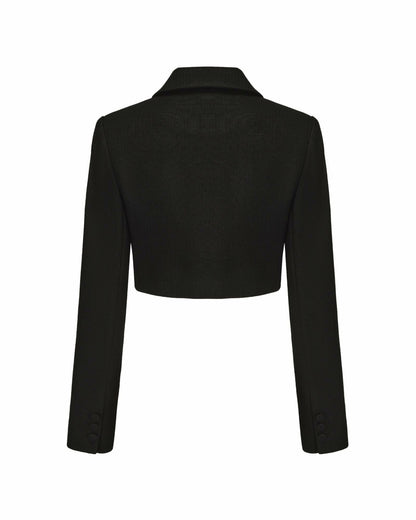 Nana Jacqueline Tatiana Crop Blazer: Black Blazer for Cocktail Party Black