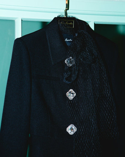 Nana Jacqueline Tatiana Crop Blazer: Black Blazer for Cocktail Party Black