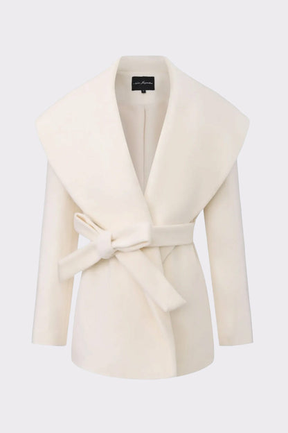 Nana Jacqueline Victoria Bow Coat: White Coat for Bridal Shower White