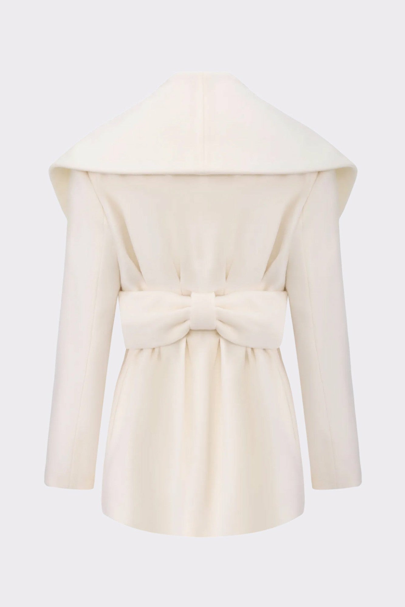 Nana Jacqueline Victoria Bow Coat: White Coat for Bridal Shower White