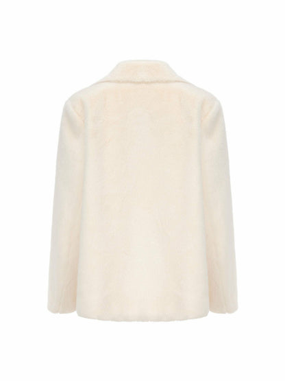 Nana Jacqueline Phoebe Fur Jacket: White Fur Jacket for Winter Bridal Events White
