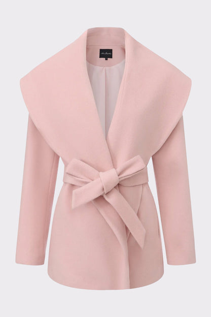 Nana Jacqueline Victoria Bow Coat: Pink Coat for Date Night Pink