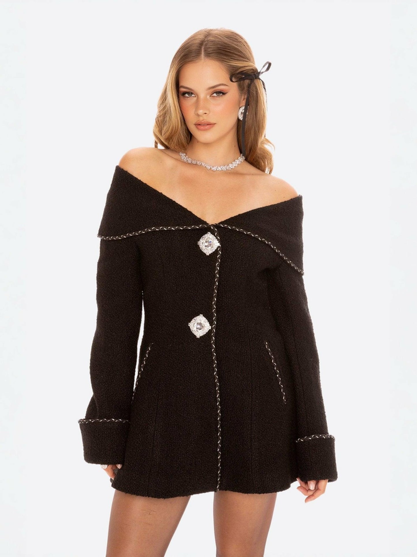Nana Jacqueline Amor Jacket: Black Jacket for Cocktail Party Black