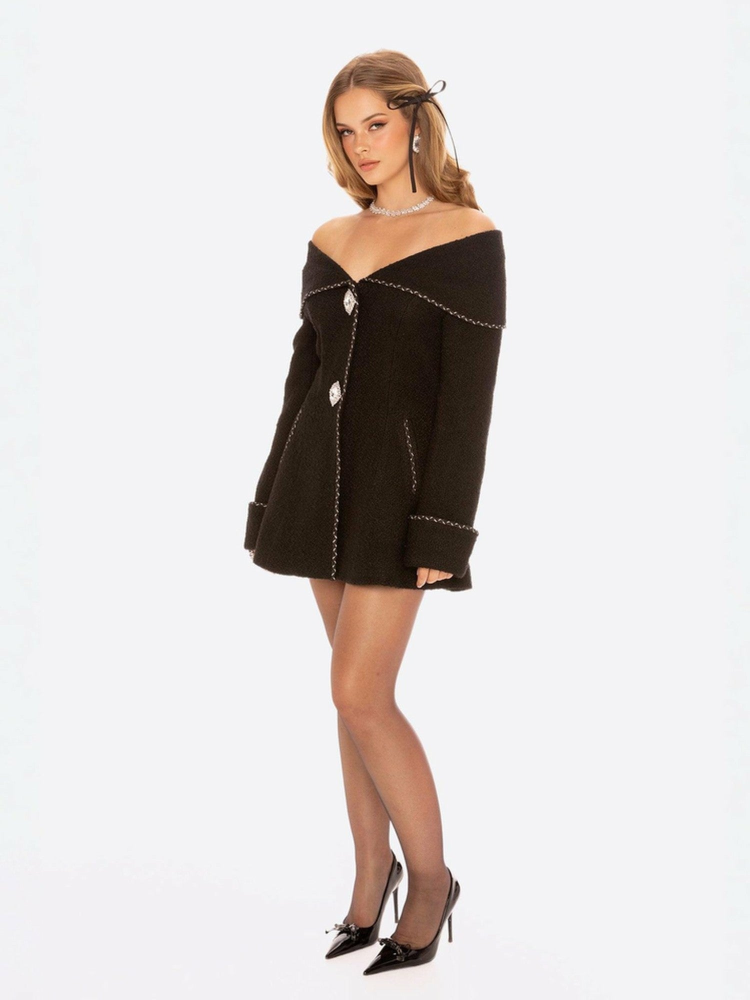 Nana Jacqueline Amor Jacket: Black Jacket for Cocktail Party Black