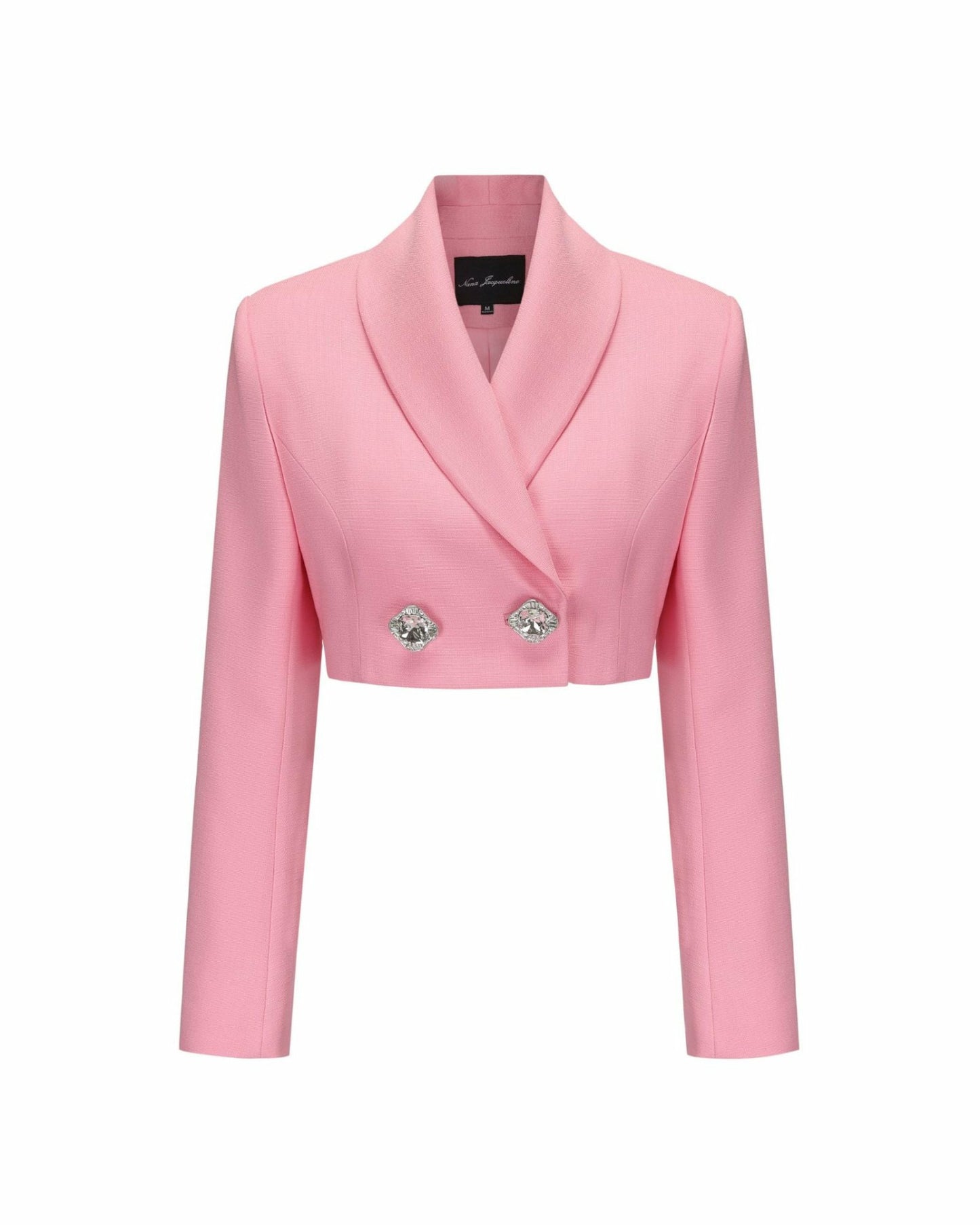 Nana Jacqueline Veronica Crop Blazer: Pink Crop Blazer for Brunch Pink