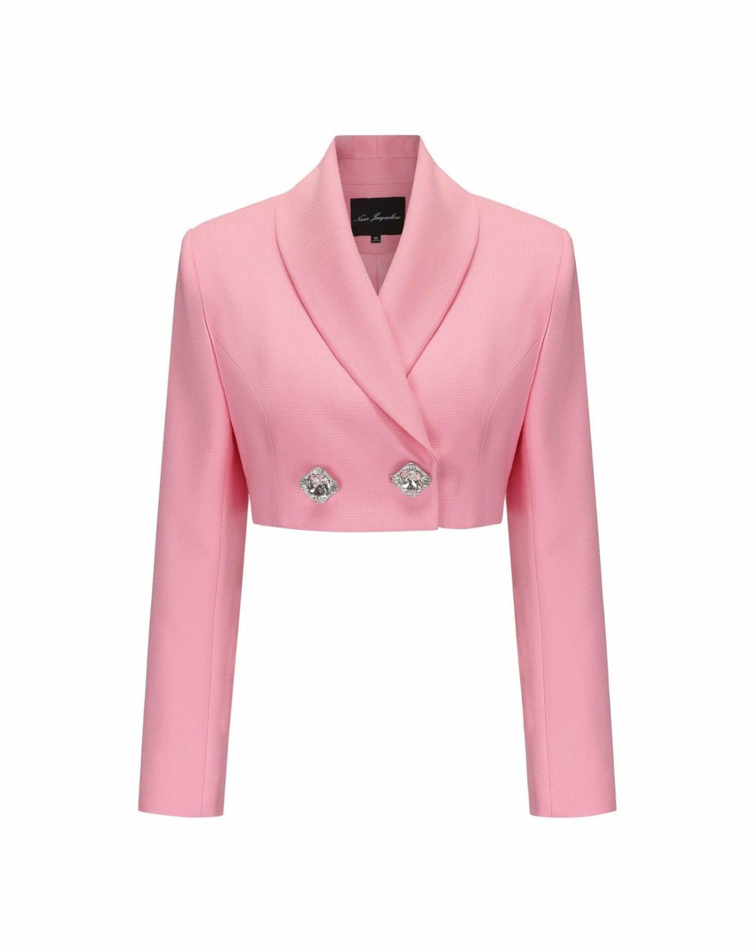 Nana Jacqueline Veronica Crop Blazer: Pink Crop Blazer for Brunch Pink
