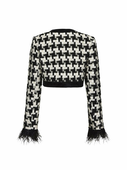 Nana Jacqueline Dahlia Feather Blazer: Black Blazer for Cocktail Party Black